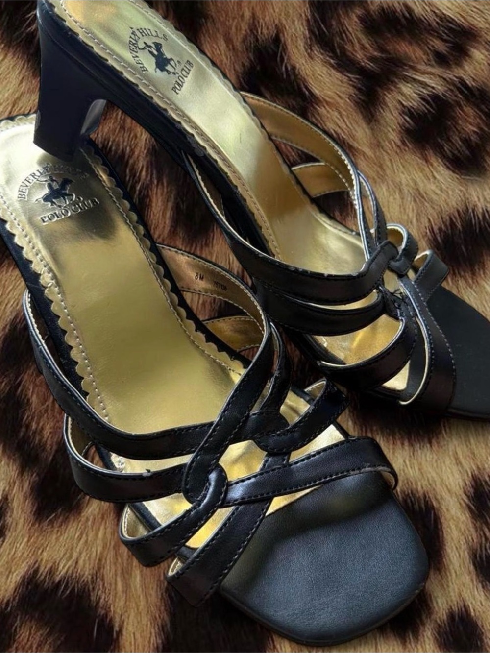 Beverly Hills Polo Club Black Strappy Heeled Sandals